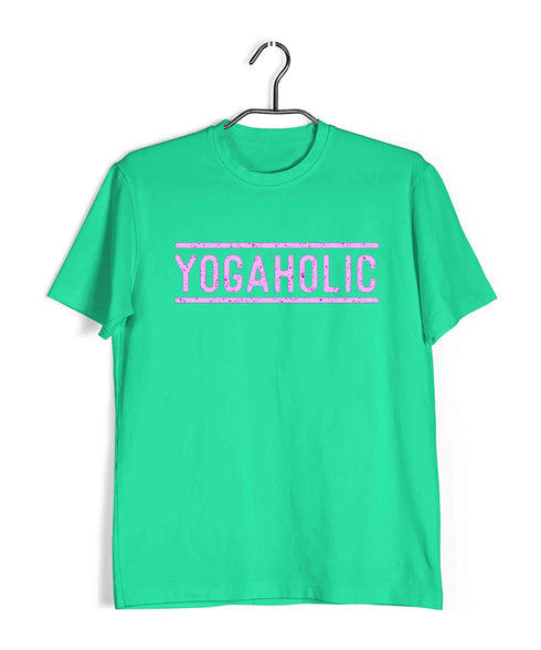 Yoga Yogaholic Sports Fitness Casual Graphic Printed T-Shirt for Men